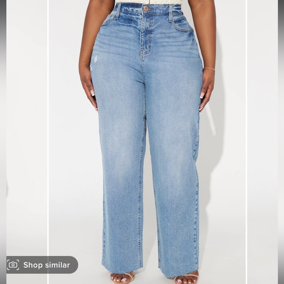 Fashion Nova High Waisted Wide Leg Jeans - size 7 - Picture 2 of 9